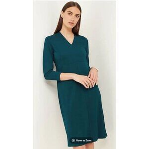 J. Jill Womens Wearever Double-Face Jersey Sheath Dress Blue Tidewater XS NWT